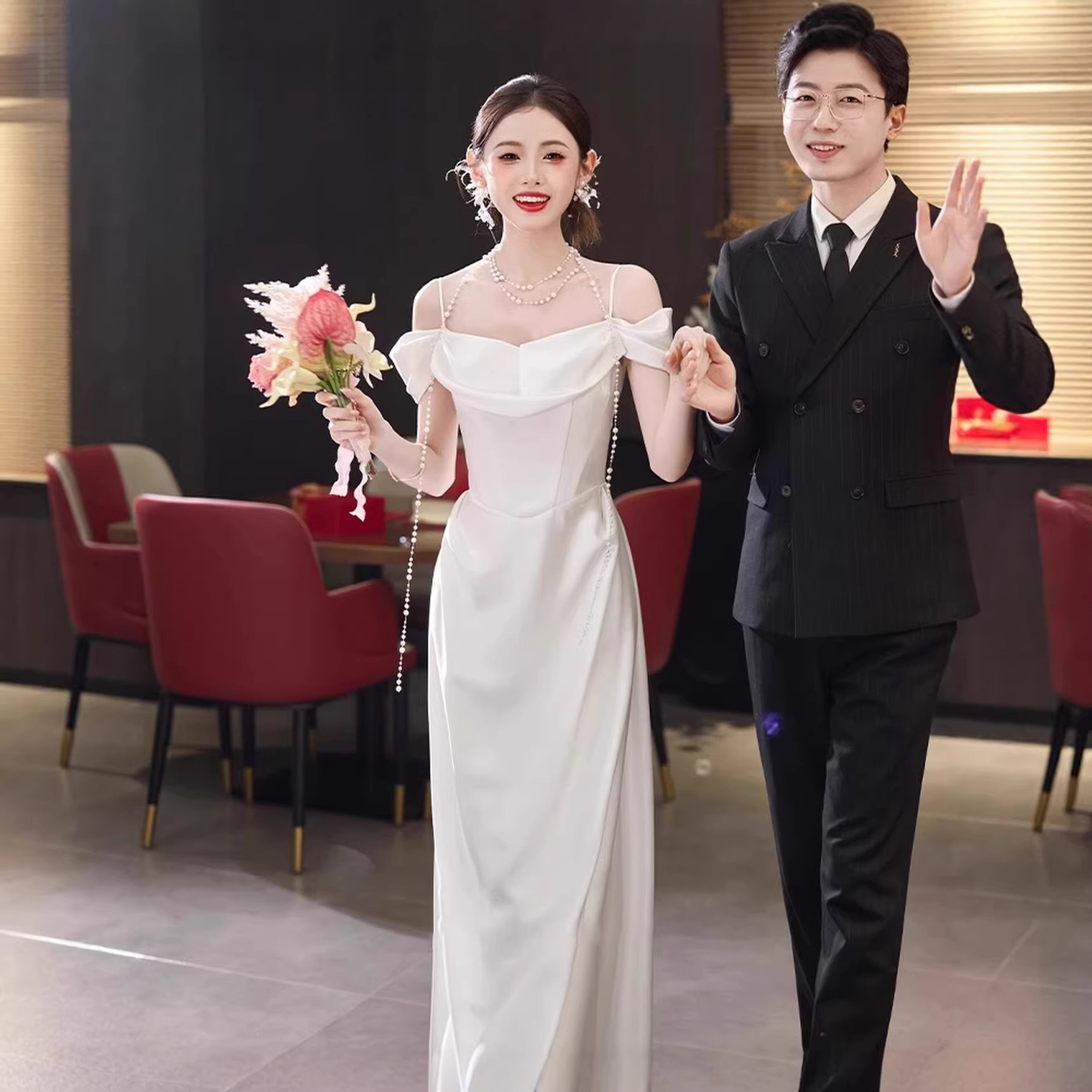 Photography Lighting Indoor - Shoulder Engagement Dress Light Wedding Dress