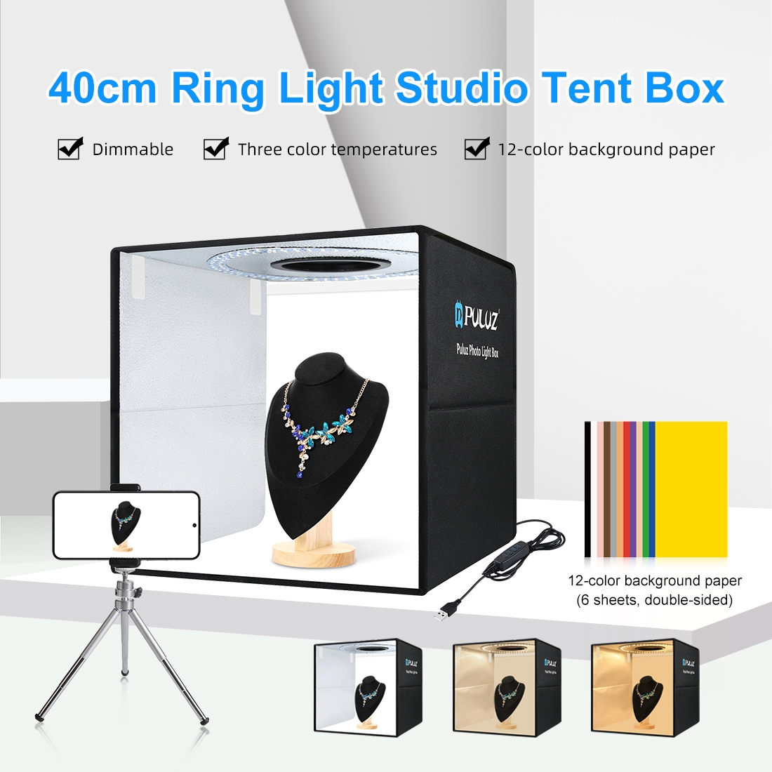 PULUZ 40cm Folding Portable Ri - đánh giá và giá Photography Lighting Case