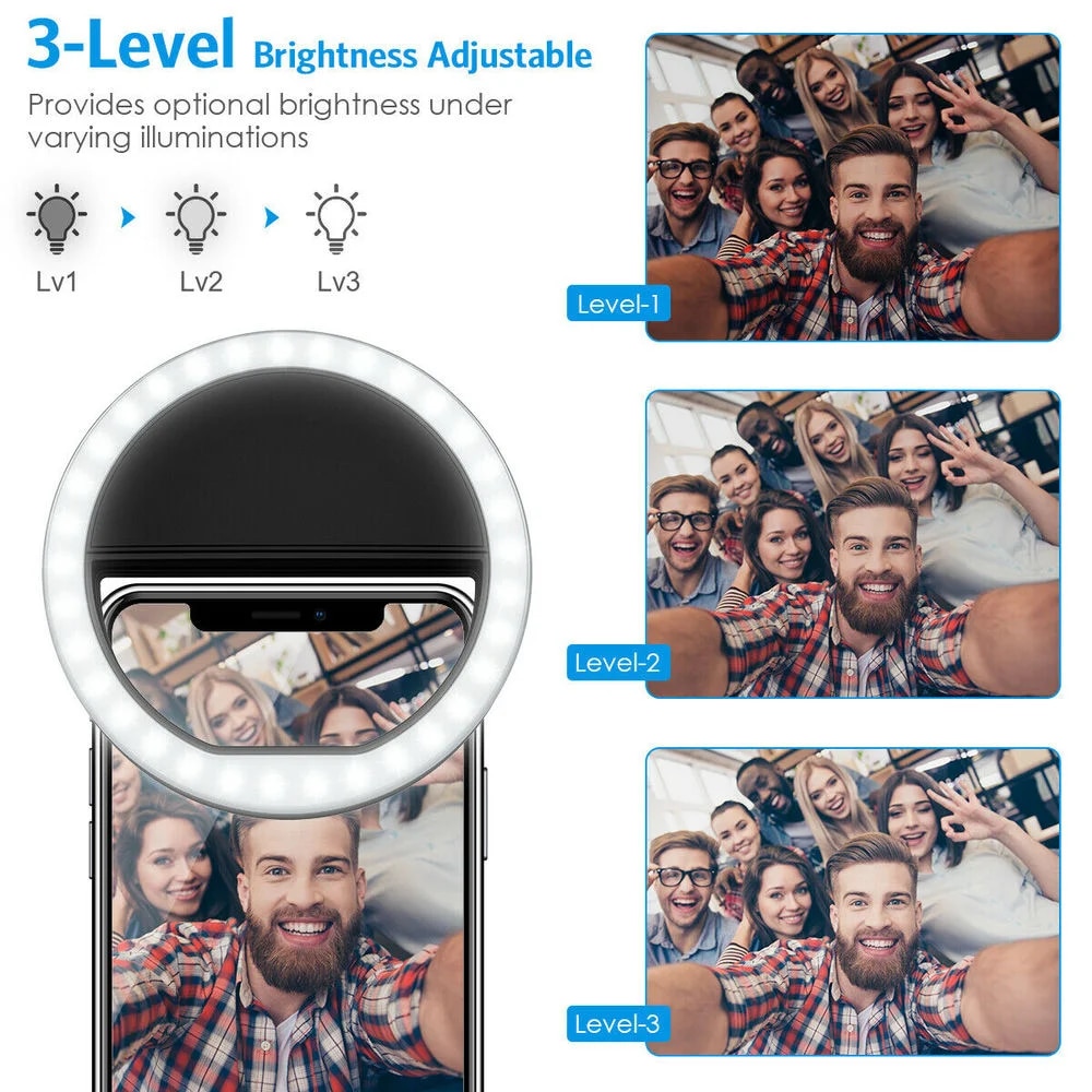 USB Rechargeable LED Selfie Ri - đánh giá và giá Photography Lighting Description