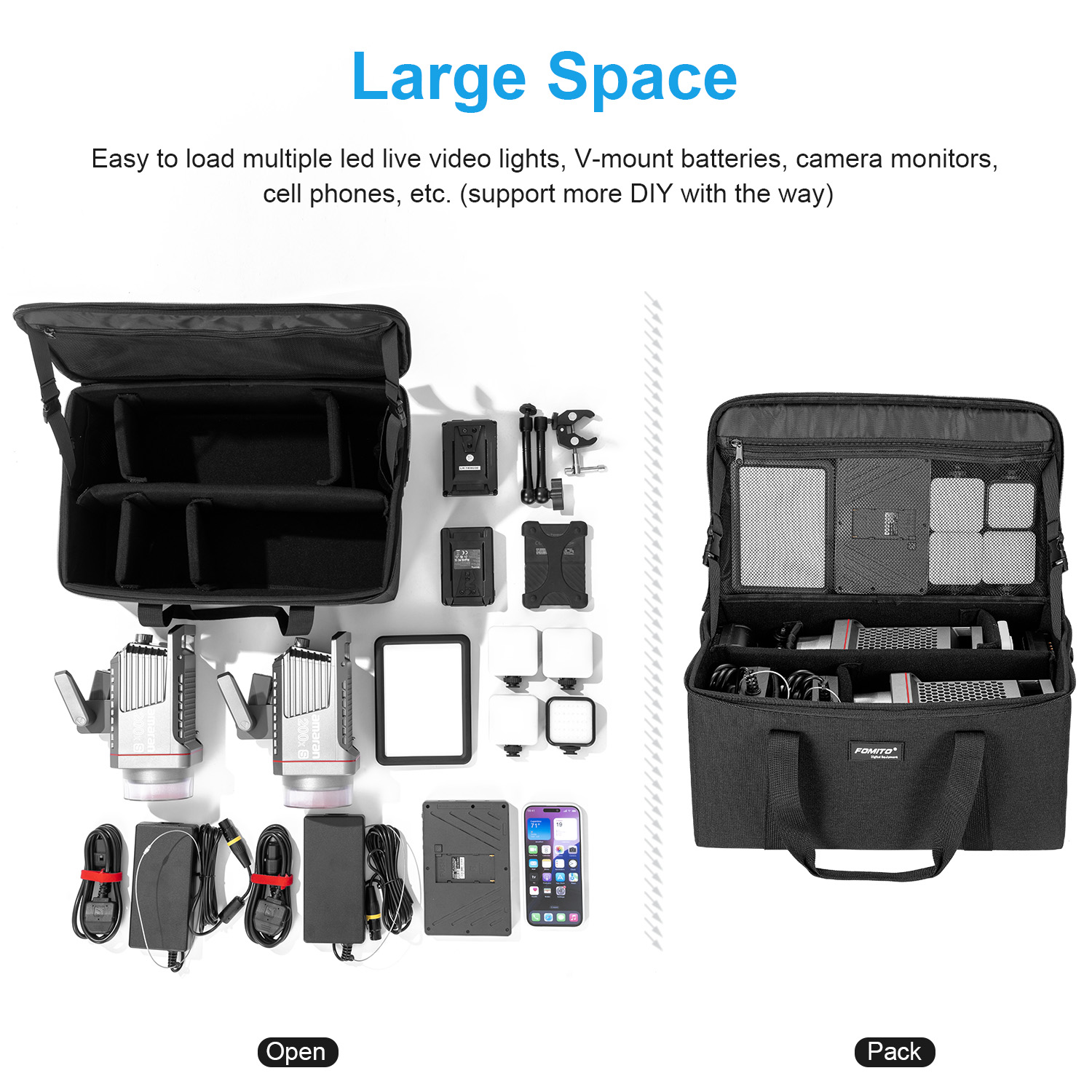 FOMITO Camera Bag Crossbody Sh - đánh giá và giá Photography Lighting Case