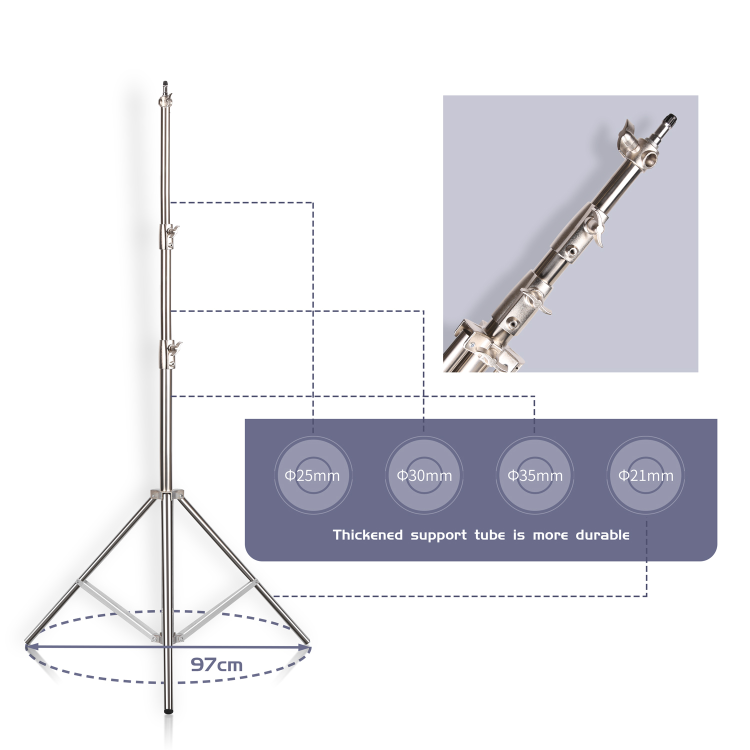 SH 2.8M Stainless Steel Light  - đánh giá và giá Photography Lighting Description