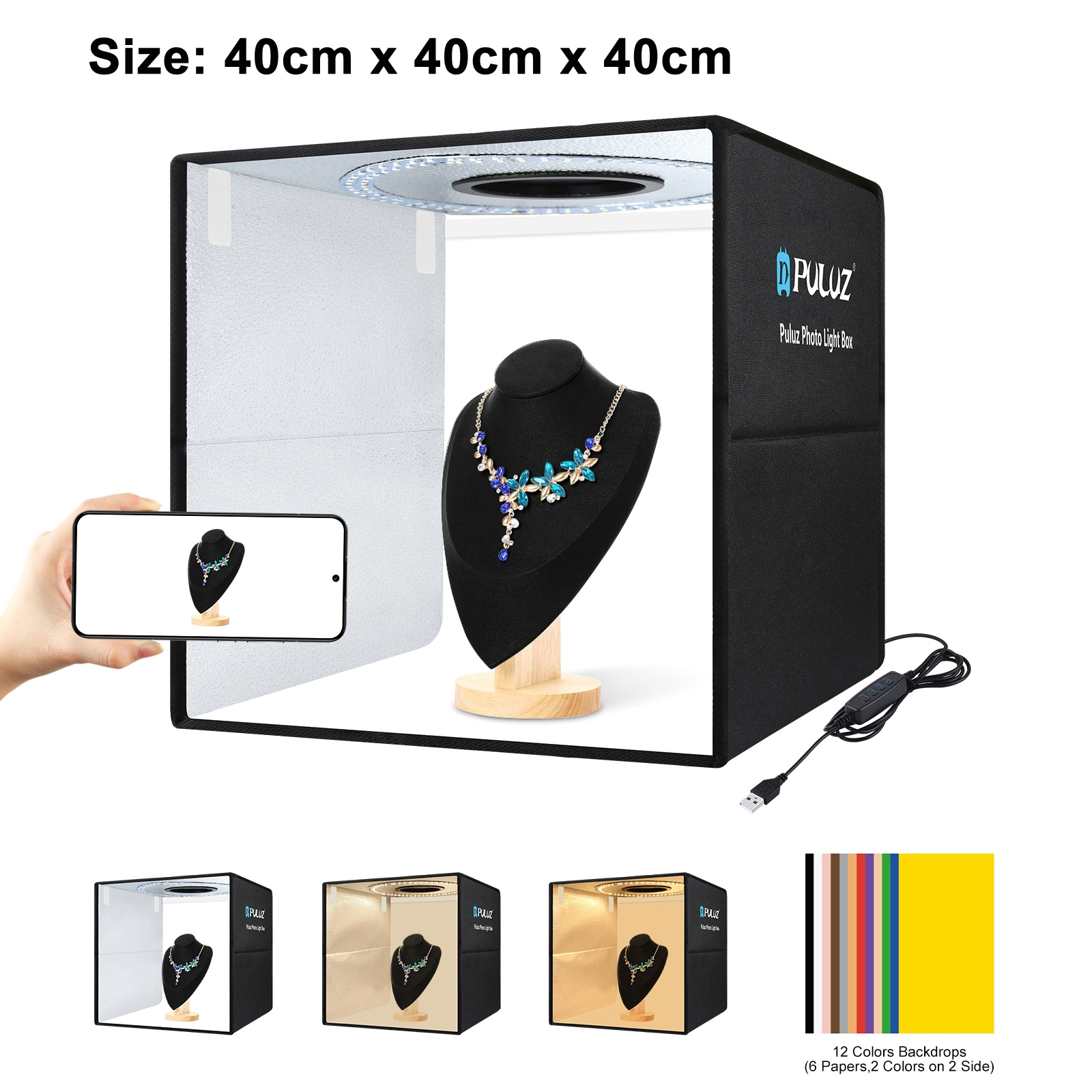 PULUZ 40cm Folding Portable Ri - đánh giá và giá Photography Lighting Case