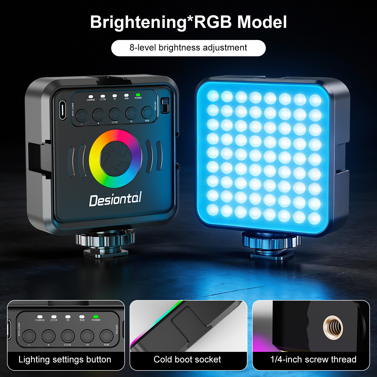 Desiontal X2 Portable RGB Phot - đánh giá và giá Photography Lighting Type