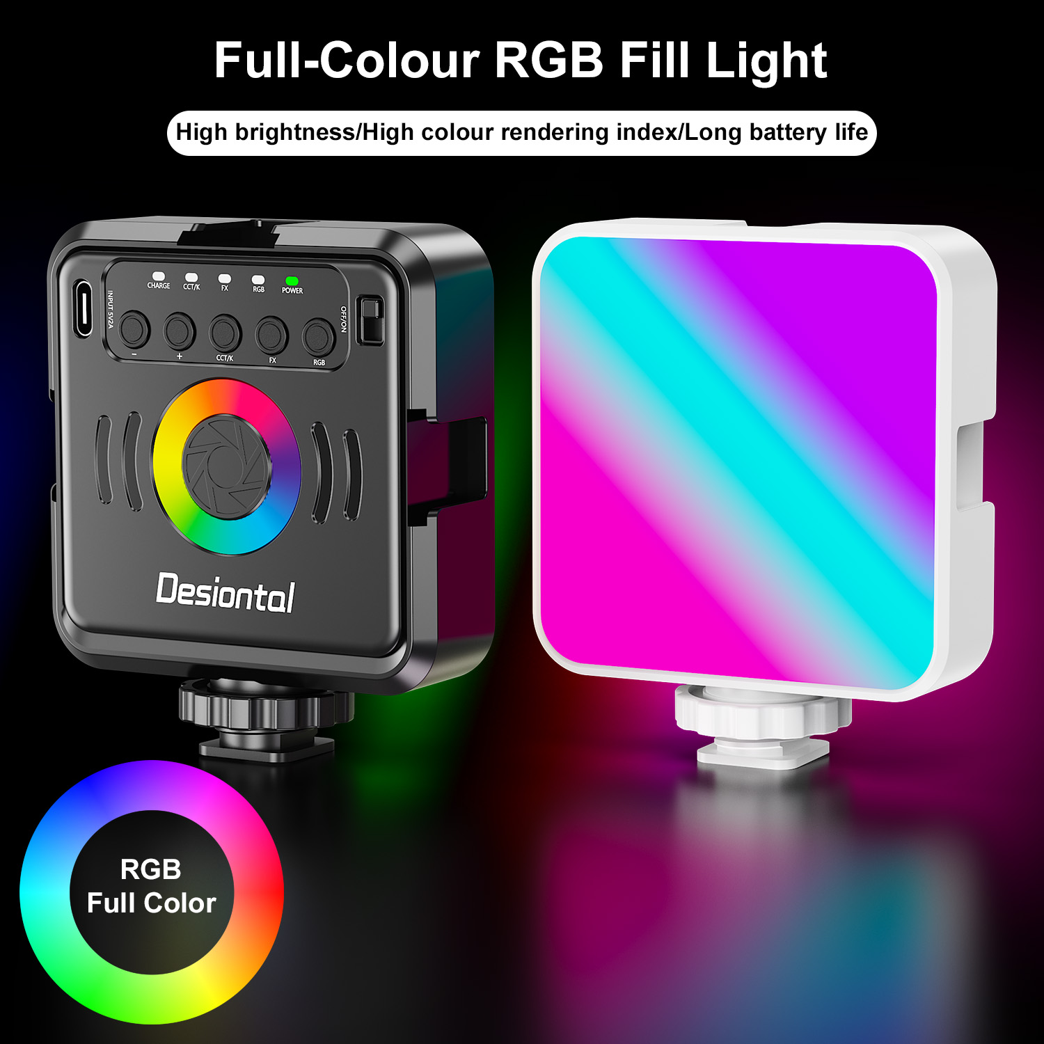 Desiontal X2 Portable RGB Phot - đánh giá và giá Photography Lighting Type