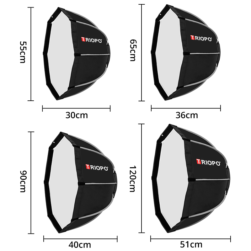 Triopo K2 55cm 65cm 90cm 120cm - đánh giá và giá Beauty Dish 55Cm