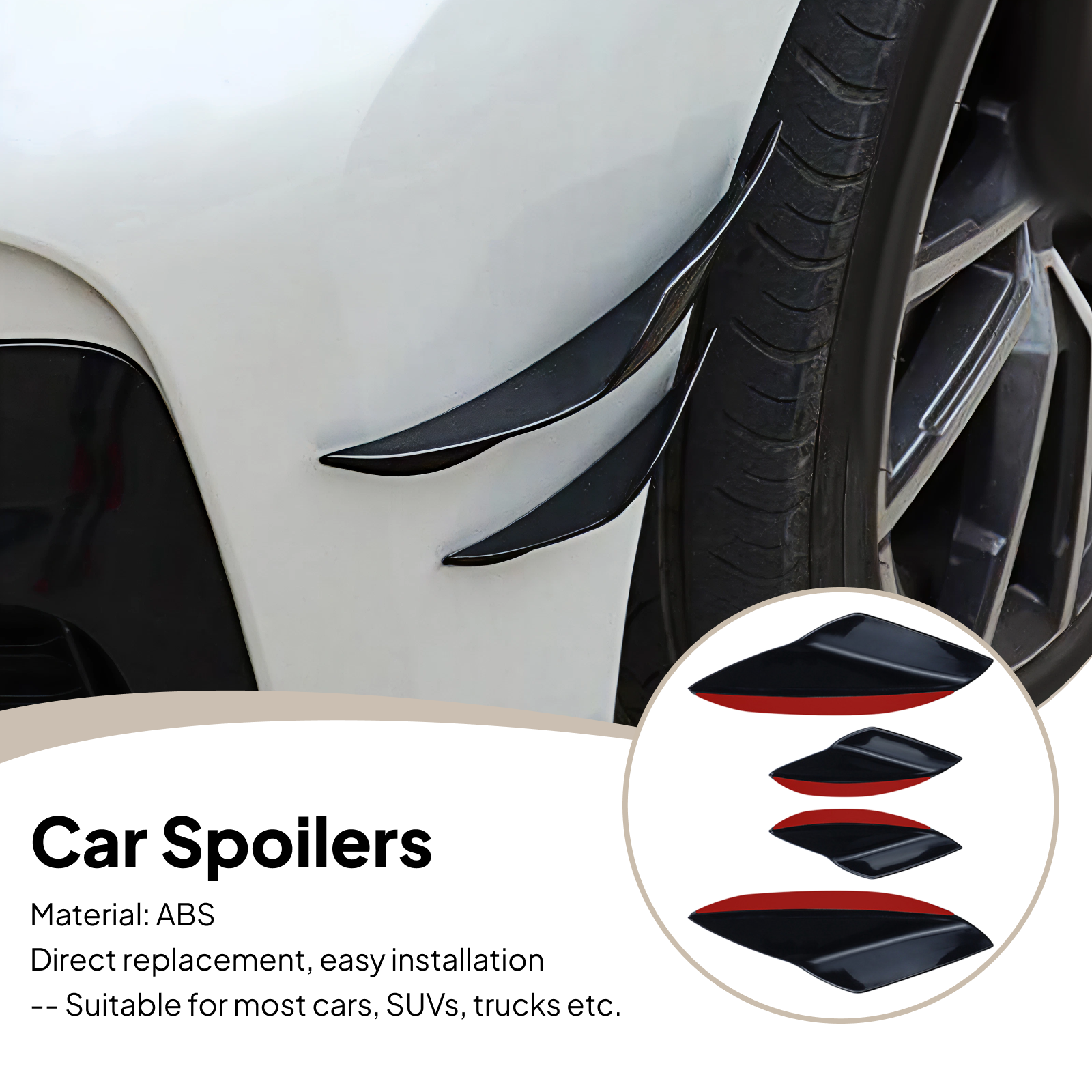 4Pcs Car Spoiler Canards Set S - đánh giá và giá Diffusion Material Roll