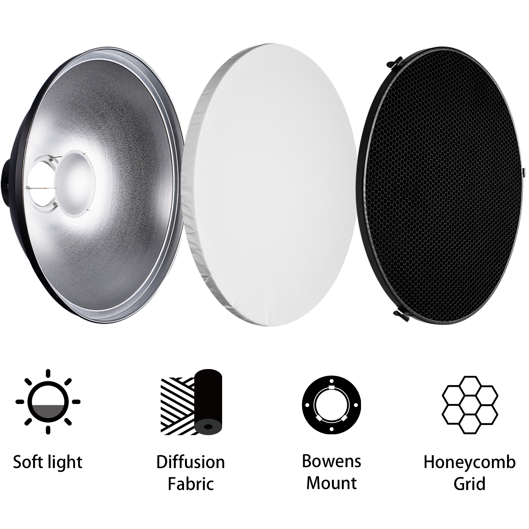 Selens Reflector Beauty Dish 3 - đánh giá và giá Beauty Dish 55Cm