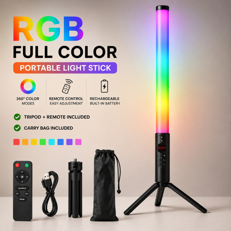 RGB Handheld Video Light Wand, - đánh giá và giá Photography Lighting Indoor