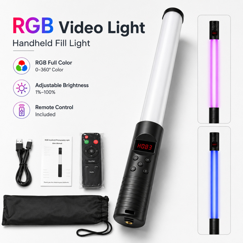 RGB Handheld Video Light Wand, - đánh giá và giá Photography Lighting Indoor