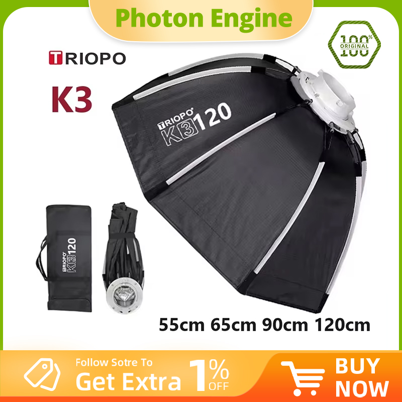 TRIOPO K3 Series 55cm 65cm 90c - đánh giá và giá Beauty Dish 55Cm