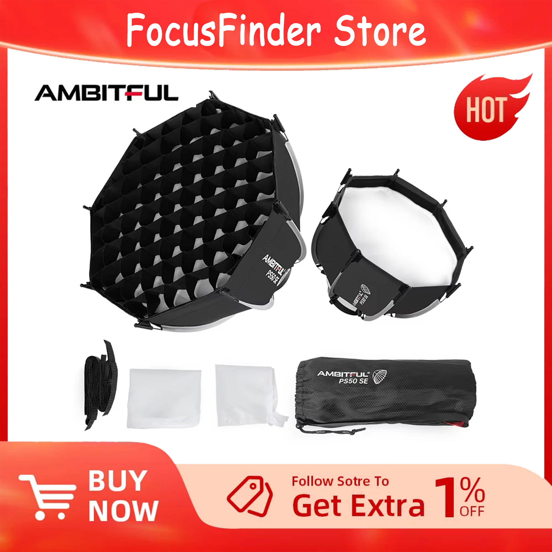 AMBITFUL PS30/PS50 SE 30cm 55c - đánh giá và giá Beauty Dish 55Cm