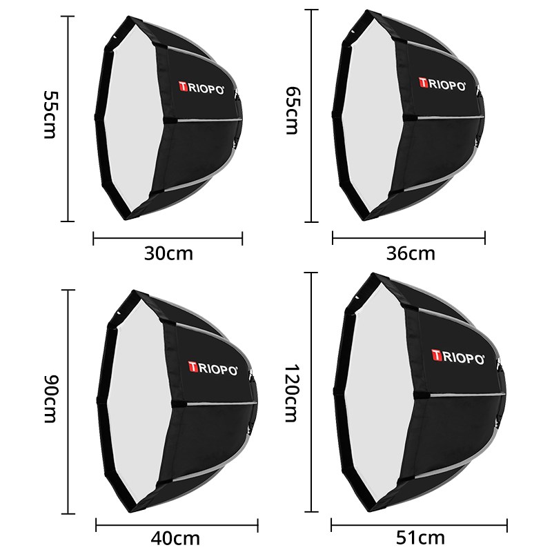 Triopo K2 55cm 65cm 90cm 120cm - đánh giá và giá Beauty Dish 55Cm