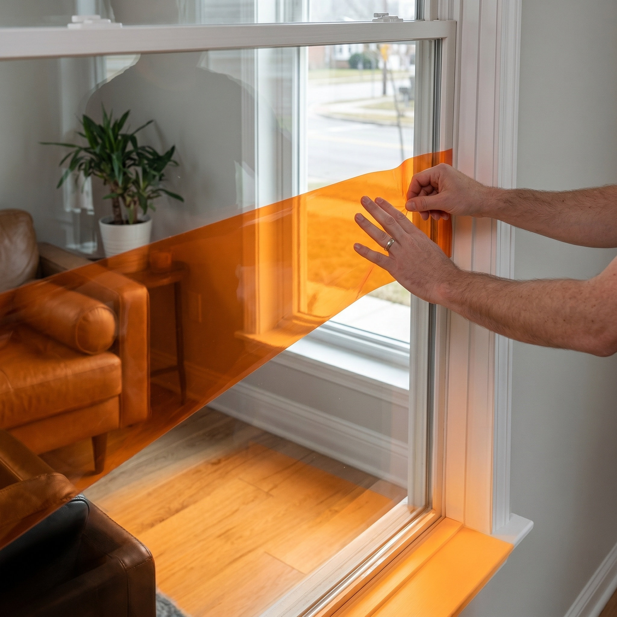 Orange Static Cling Window Fil - đánh giá và giá Photography And Lighting
