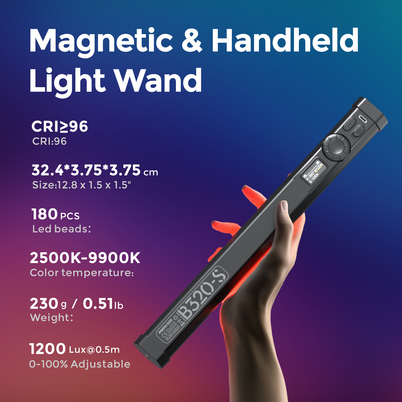 PHOTOLEX RGB Colorful Stick Li - đánh giá và giá Photography Lighting Type